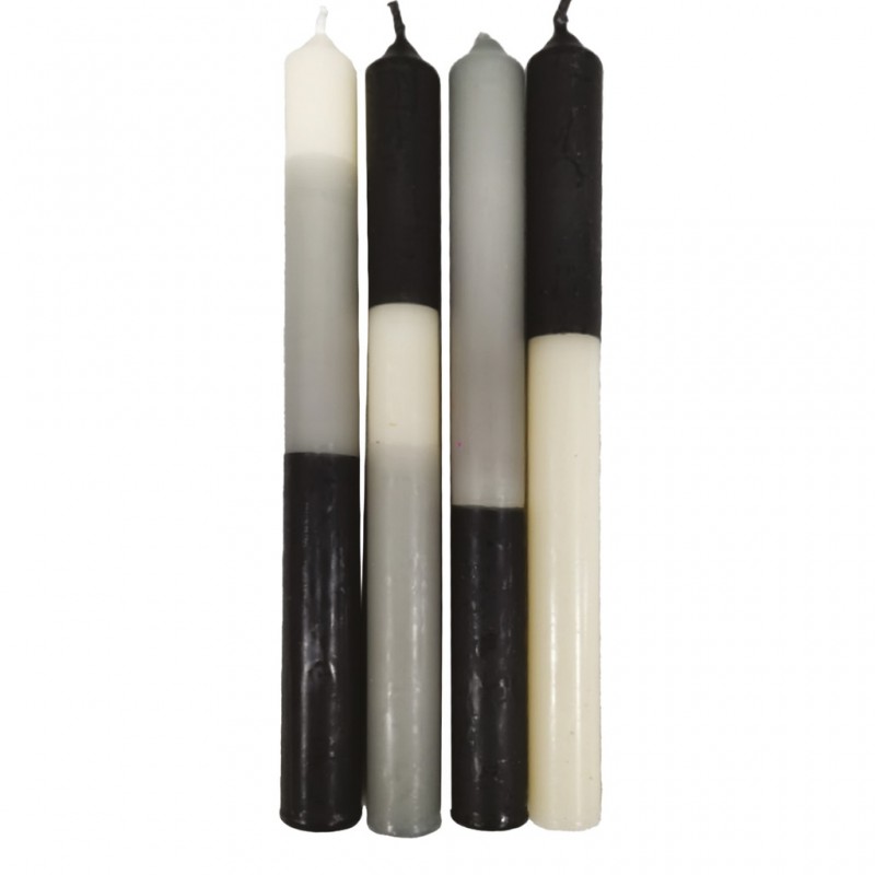 CANDLES O BICOLORS SET OF 4 - CANDLE HOLDERS, CANDLES